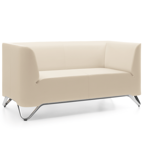 BOXIT 2er Designer Sofa mit Armlehnen B/H/T: 150x74x75 cm, Sitzhöhe: 43 cm, Gestellfarbe Holz, Bezug Stoff