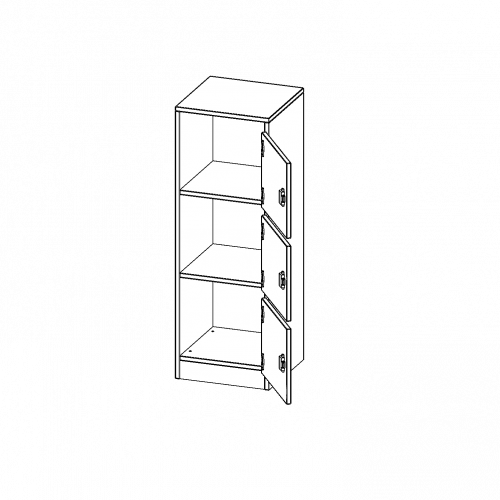 Schließfachschrank, 3 Ordnerhöhen - Serie evo180 B/H/T: 40,5x118x40 cm, 3 Schließfächer, mit Briefschlitz, Türen öffnen nach rechts, mit Sockel (81 mm)