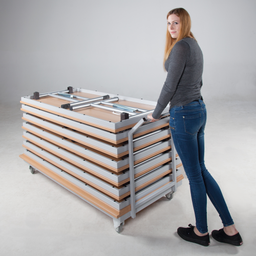 Transportwagen für Klapptische, fahrbar Maße werden an die Tischgröße angepasst