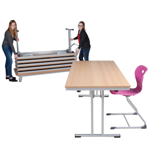 Klapptisch mit Melaminplatte, ABS Kante und pulverbeschichtetem Stahlgestell Maße & Gestell wählbar