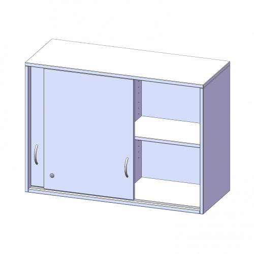 Aufsatz mit Schiebetüren, 2 Ordnerhöhen - Serie evo180 B/H/T: 100x72x40 cm, abschließbar, mit Mittelwand