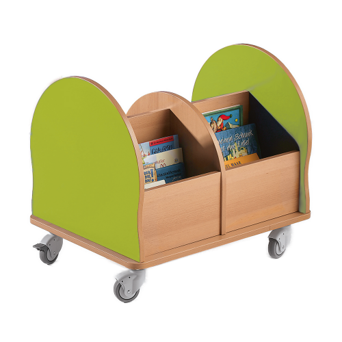 Bücherwagen Leseratte Mini B/H/T: 75x60x55 cm, mit 4 Fächern und gerundeten Seitenwangen