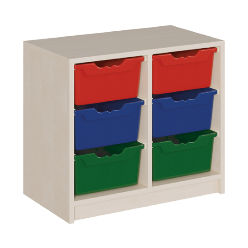 Regal mit ErgoTray-Boxen in Korpusbauweise T: 40 cm, in 3 verschiedenen Breiten und 2 Höhen für hohe ErgoTray-Boxen übereinander