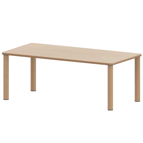 Tisch ZALOTTI mit Schichtstoff-Belag Rechtecktische, Maße B/T: 120...160x60...80 cm, Höhen 25…76 cm, Massivholzbeine Ø 60 mm, Fußvariante: Stellfuß