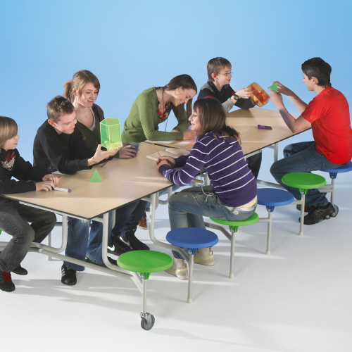Spaceflex 2.0 Klapptisch mit integrierten Stühlen, Vollkernplatte "PowerSurf", rechteckig Sitzhöhe 41 cm