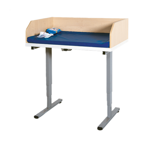 Wickeltisch elektrisch höhenverstellbar mit Stahlgestell, B/H: 107x64-129 cm