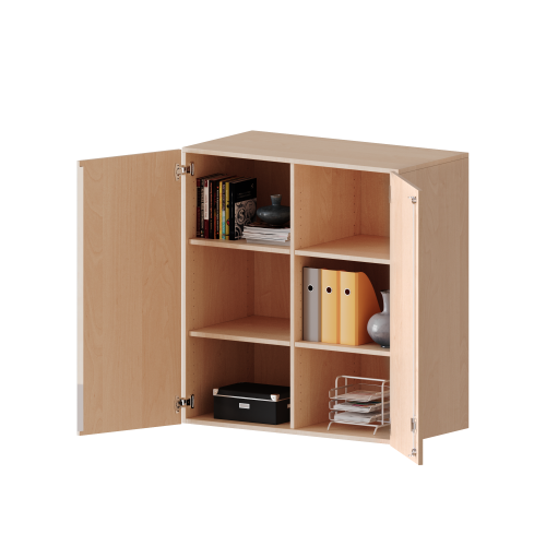 Aufsatzschrank, 3 Ordnerhöhen - Serie evo180 B/H/T: 100x108x40 cm, 2 Türen, abschließbar, mit Mittelwand