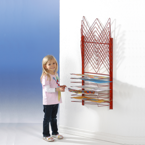 Trockengestell klappbar zur Wandmontage B/H/T: 43x85x26 cm in Rot