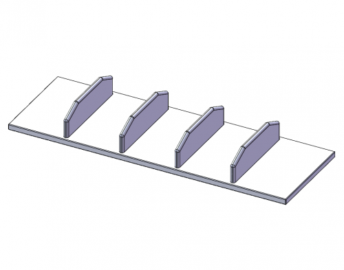 Ablageplatte mit Facheinteilung für Garderobenbank Schuhablage mit Unterteilungen, H/T: 11x31 cm, für Garderobenbänke mit mehreren Sitzplätzen