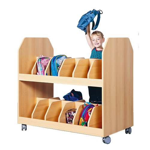 Taschenwagen mit Trennungen B/H/T: 120x110x60 cm, 24 Taschen in 2 Etagen, doppelseitig nutzbar