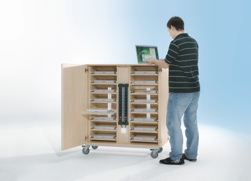 Notebookwagen mit16 Fächern, fahrbar B/H/T: 125x125x42 cm