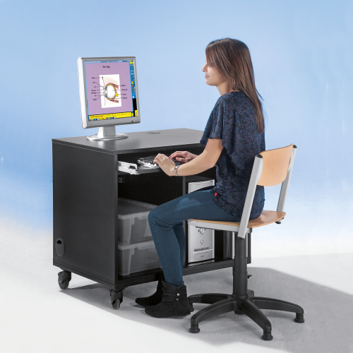 Medienwagen mit Rollo, fahrbar B/H/T: 86x80x60 cm