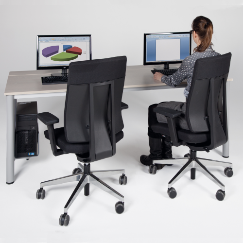 EDV-Computertisch mit Holzkabelkanal B/H/T: 100x72x80 cm