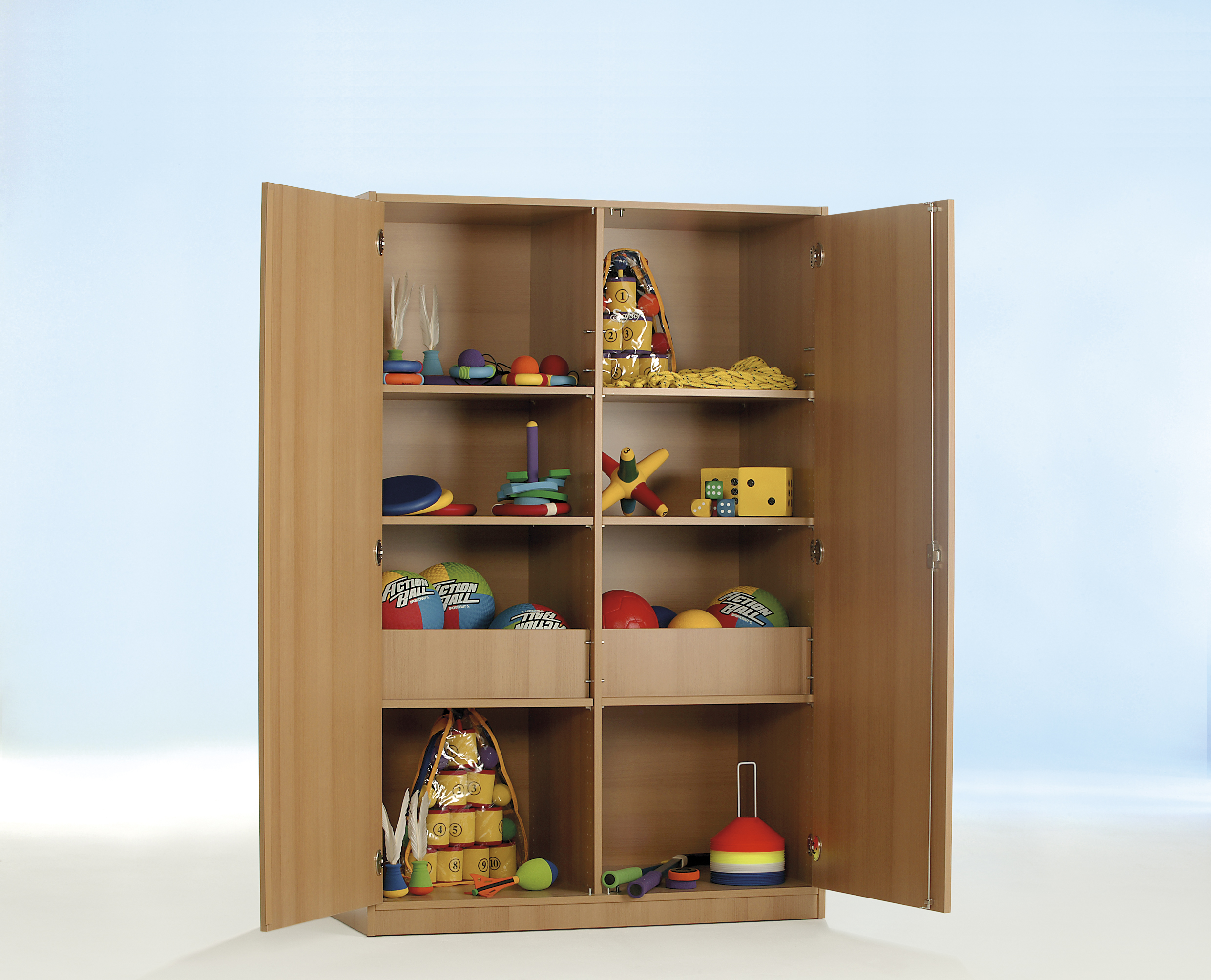 sp6g_1 Sportgeräteschrank mit 2 Ballfächern