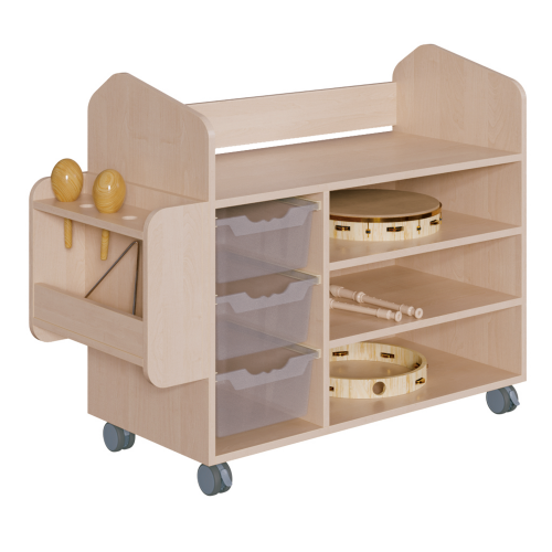 Musikwagen mit Musikinstrumente-Ansatzelement B/H/T: 105/122x94,3x50 cm, inkl. 3 Ergo Tray Kunststoffboxen