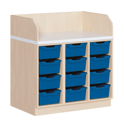 Wickelkommode, dreireihig 12 Boxen, B/H: 107x113 cm