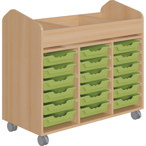 Bastelwagen "Kreativbasti 7", Kreativwagen Fahrbar B/H/T: 105x94,3x50 cm mit 5 Fächern und 18 Ergo Tray Boxen C1