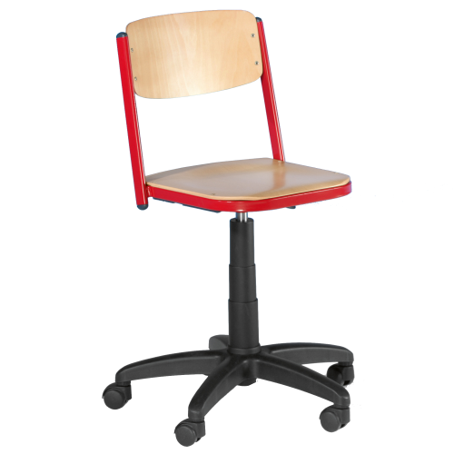 Drehspindelstuhl mit Sitz-/Rückenpolster Sitzhöhe: 50-69 cm, mit Polyamid-Fußkreuz auf Rollen