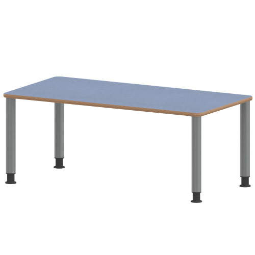 Tisch ZALOTTI mit Linoleum-Belag Rechtecktische, Maße B/T: 120...160x60...80 cm, Höhen 41…76 cm, Stahlrohrbeine Ø 60 mm, Fußvariante: höhenverstellbar