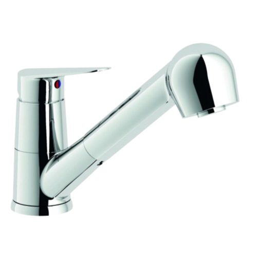 Einhebel-Mischbatterie mit Handbrause, verchromt, Marke VIGOUR KG 024, H 173 mm mit herausnehmbarer Handbrause