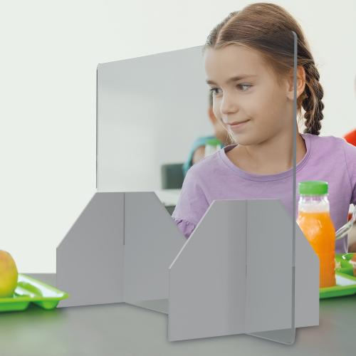 Polystyrol Schutzwand als Tischaufsteller und Coronaschutz B/H: 75x55 cm