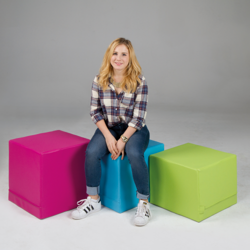 Polsterhocker CUBE  mit Stoff- oder Kunstlederbezügen B/H/T: 45x30x45 cm mit Kunstlederbezug