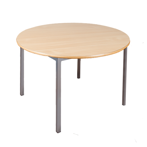 Runder Tisch, Platte mit Schichtstoff Gestell Stahlquadratrohr 30x30