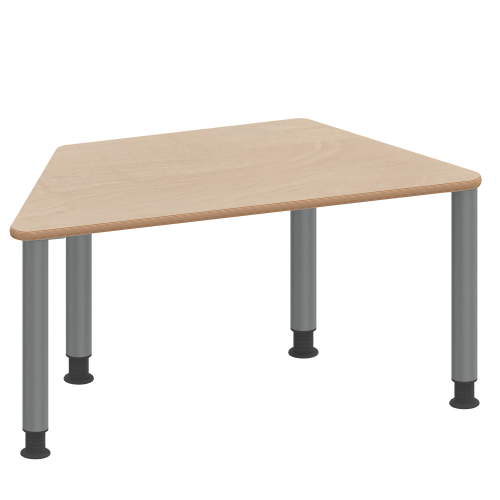 Tisch ZALOTTI mit Schichtstoff-Belag Trapez-Tische, Maße B/T: 140x70 bzw. 120x60 cm, Höhen 41…76 cm, Stahlrohrbeine Ø 60 mm, Fußvariante: höhenverstellbar