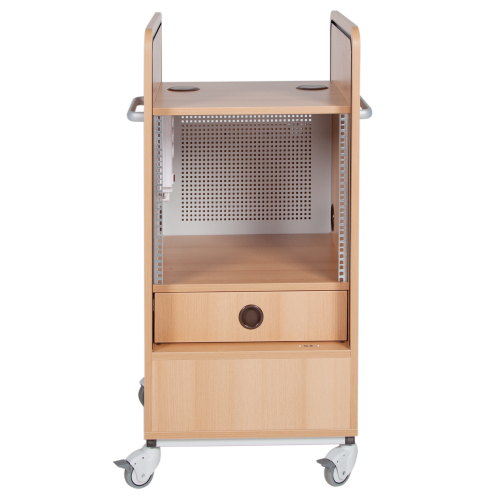 Mediencenter "Royal+", für 19" Geräte, 19", 9 HE, mobiles Rack mit Rollo B/H/T: 55x115x66 cm
