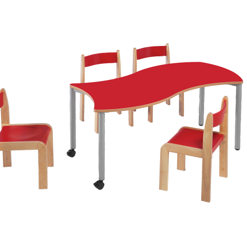 Swing-It STEELY rechteckiger Wellentisch Schultisch