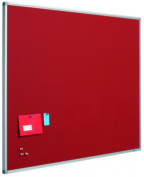 Langwandtafel / Pinboard mit Stoffoberfläche rot - diverse Maße