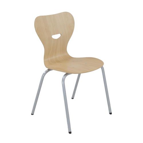 Vierbeinstuhl mit Sperrholz-Sitzschale