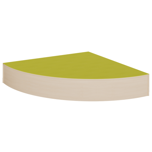 Viertelkreis-Eckpodest R 150 cm mit Linoleum-Deckplatte