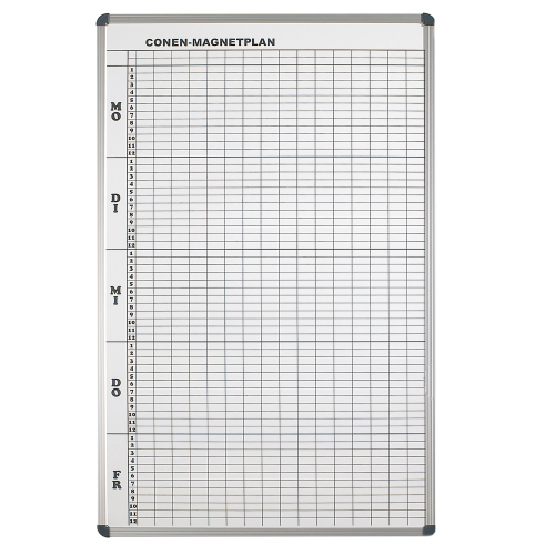 Stundenplantafel aus Premium Stahlemaille in weiß