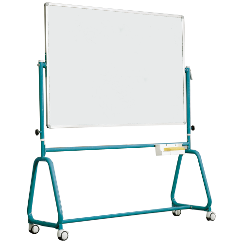 Fahrbares Whiteboard aus Premium Stahlemaille mit Rundrohrgestell, Serie 6 EW
